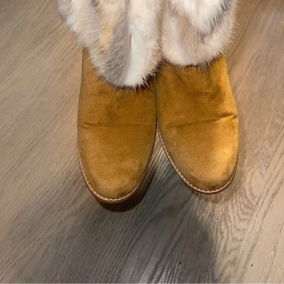 Stuart Weitzman Blizzard Genuine Mink and Suede Boots Cottagecore Prarie Sz 5.5 - Picture 7 of 11